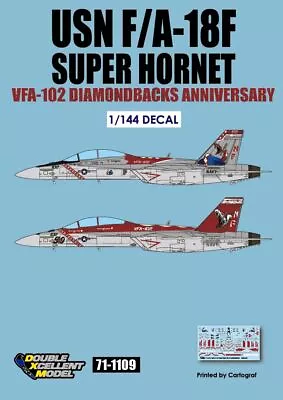 DXM Decal 1/144 USN F/A-18F Super Hornet VFS-102 Diamondbacks 71-1109 USA Ship • $13.03