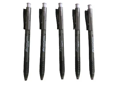 Faber-Castell Click X5 Retractable Pen - Ball Point Pen 0.5mm - 5pcs All Black • £5.99