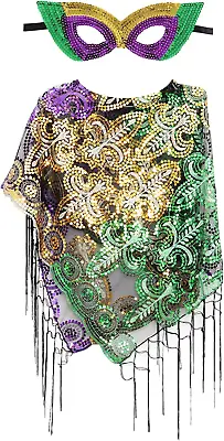 Fumwase Mardi Gras Shawl Scarf Costume Masquerade Party Favor Accessories Mask • $13.66