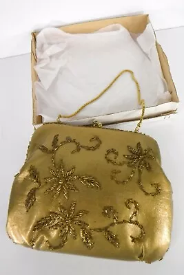 Vintage John Wind Evening Clutch Purse Gold Beaded Chain Hong Kong  • $11.99