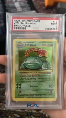 $232.50 • Buy 1999 Base Set Venusaur Shadowless Holo Pokémon #15 PSA 9