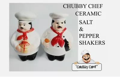 Vintage Chubby Chef Decorative Ceramic Italian Chef Salt And Pepper Shakers • $12