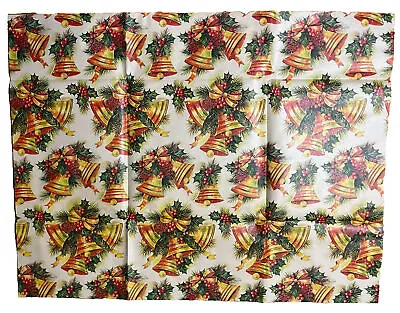 Vintage Christmas Wrapping Paper Sheets Christmas Bells 20”x26” • $7
