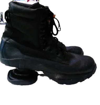 $49.99 • Buy Z-Coil Black Leather Walking Boots Spring Heels Men's 11  Rare Shoes !