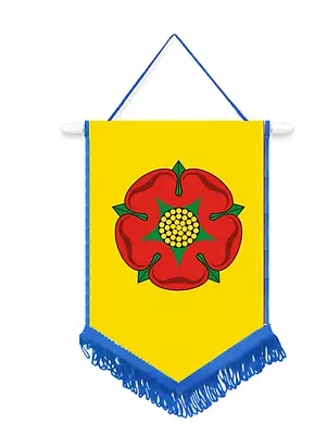 Lancashire New County Car / Wall Pennant With Blue Border Fantastic Souvenir  • £9.99