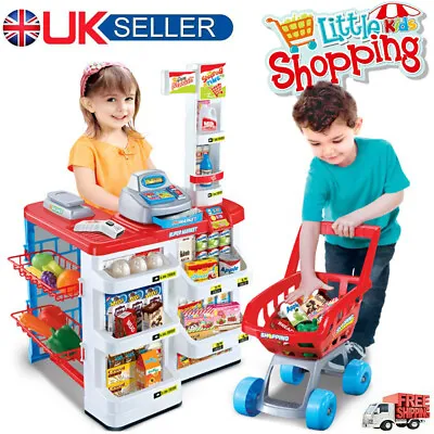 £28.07 • Buy Kid Supermarket Shop Play Role Set Children Superstore Trolley Till Scanner Gift