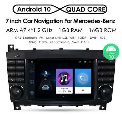 7 Inch Car Stereo Radio DVD GPS Navi For Mercedes Benz W203 C200 C230 G-W463 CLK • $177.10