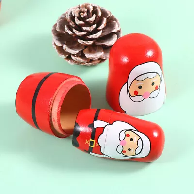 Hand Painted Russian Santa Claus Matryoshka Nesting Dolls • £11.95