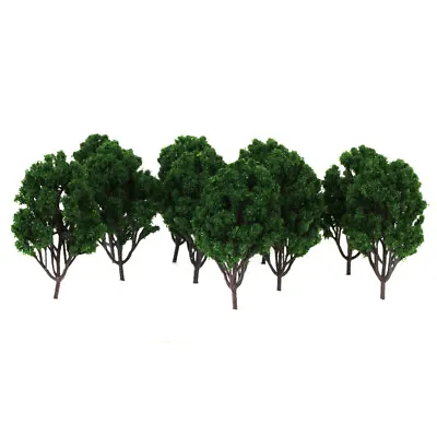 10 Dark Green Trees Model Train Railroad Layout Park Scene Diorama HO Scale • £7.12