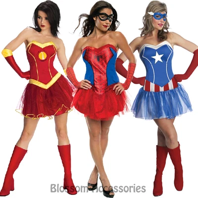 £21.87 • Buy CL66 Ladies Marvel Super Hero Superheroine Womens Fancy Dress Costume & Tutu