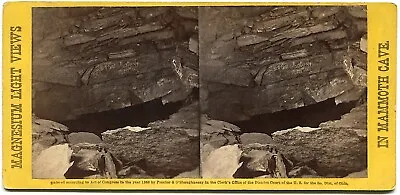 Mammoth Cave Kentucky Magnesium Light 1866 Charles Waldack Stereoview Photo #2 • $9.99