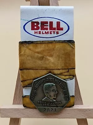 $72.84 • Buy 1970 Indy 500 Silver Pit Pass Badge Pin  Tony Hulman  W Bell Helmet Backer