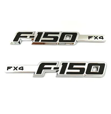 2x OEM F-150 Fx4 Emblem Badge Fender 3D F150 W Black Chrome CL3Z-16720-B • $30.53