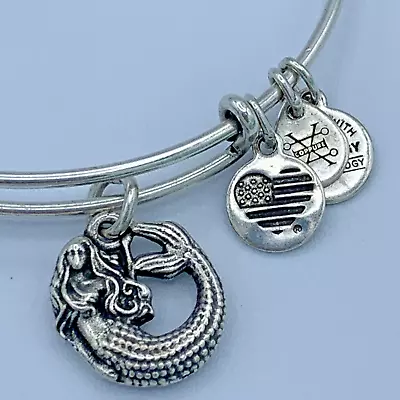 Alex And Ani Silver Tone Bracelet With A Mermaid Charm A226 • $7.50