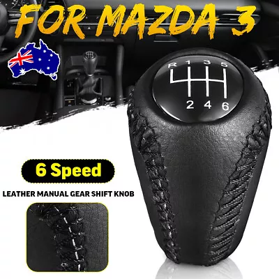 6 Speed Leather Manual Gear Stick Shift Knob For MAZDA 3 BK BL/ 5 CR CW/ 6 II GH • $19.99