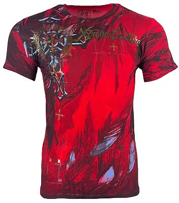 Xtreme Couture By Affliction Men's T-Shirt Dark Doman Biker Red Tattoo S-5XL • $26.95