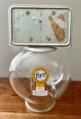 Vintage Ford Gumball Machine Glass Globe Flat Spot With Topper • $119.99