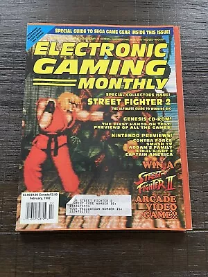 Electronic Gaming Monthly Magazine February 1992  EGM Street Fighter • $24.95