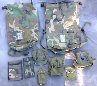 Military Camoflauge Bag Lot Of 9 Various Use / Era Camo • $54.50