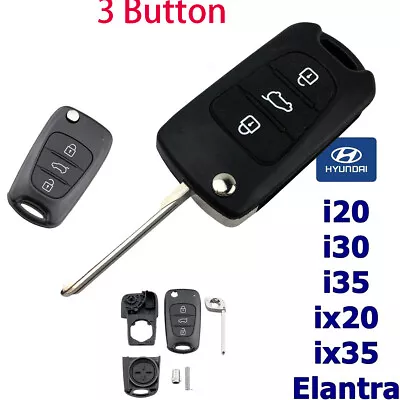 Key Remote Shell Case For Hyundai I20 I30 I35 IX20 IX35 Elantra 3 Button Flip • $9.77