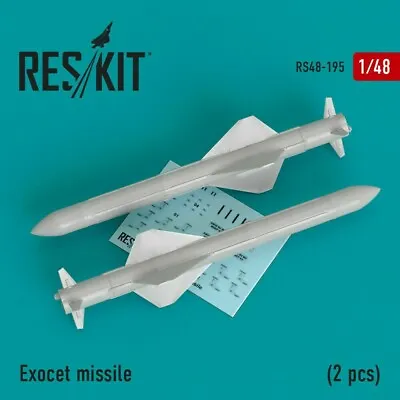 1/48 ResKit RS48-0195 Exocet Missile (2 PCS) (Super Etendart Mirage 2000) • $12