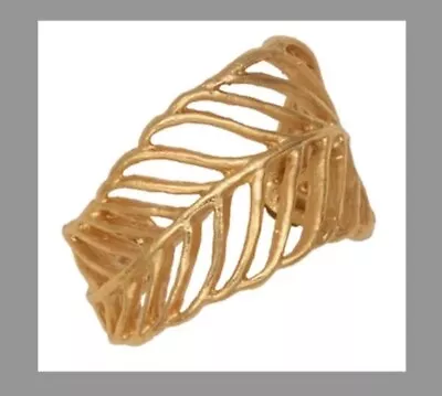 MERCEDES SHAFFER 24K Plated Feather Cuff Bracelet • $35