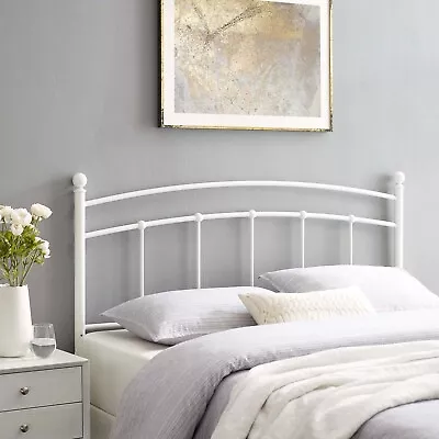 Modway Abigail Modern Farmhouse Metal Twin Headboard In White • $46.52