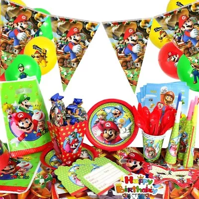 SUPER MARIO Party Supplies Tableware Kids Children Birthday Decoration • $9.99