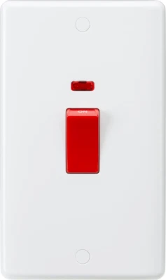 £5.18 • Buy White Curved Edge Wiring Accessories 45A Cooker Connection Unit