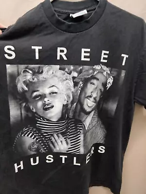 Men's Pro Club Vintage Street Hustlers Marilyn Monroe 2 Pac Tupac Rap T-shirt L • $20