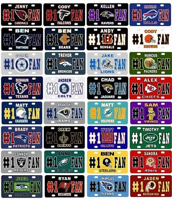 MINI LICENSE PLATES FOOTBALL TEAMS Personalized Kids Bike Doors Wagons • $14.95