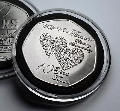 £9.99 • Buy Our 10th TITANIUM WEDDING ANNIVERSARY Commemorative In Capsule. Gift/Present/Tin