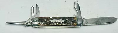 Vintg. 1944 WW11 USA  Military 4 Bladed Engineer/ Camp Pocket Knife /Green Bone • $149.95