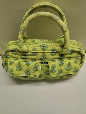 Vera Bradley Womens Handbag Citrus Green Blue Elephants Floral Fabric Bag Zipper • $18.88