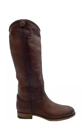 Frye Wide Calf Leather Tall Boots Melissa Button2 Cognac • $84.99