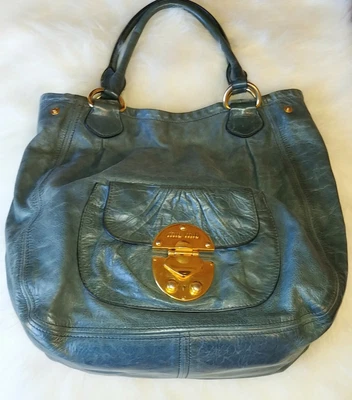 $121.39 • Buy MIU MIU Teal Vitello Lux Distressed Leather Shoulder Hobo Bag - Made In Italy! 