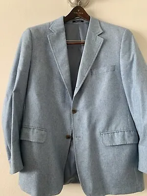 J Press Silk Baby Blue 3/2 Roll Sportcoat 42R  • $160