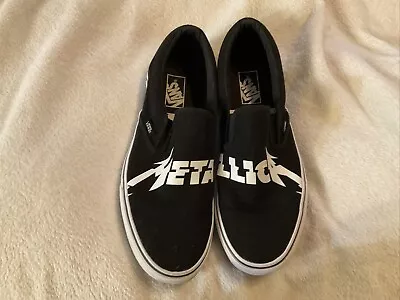 Vans Reissue Metallica  Black Album  Black ERA Slip On Shoes US 10 Used  Rare • $75