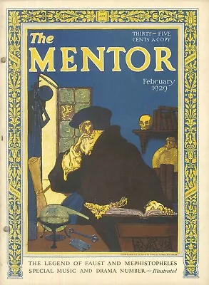 The Mentor Magazine Feb 1929 Faust Mephistopheles Edwin Booth Strauss Dvorak • $14.50