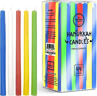 Menorah Candles Chanukah Candles 44 Tall Colorful Hanukkah Candles For All 8 Nig • $10.21