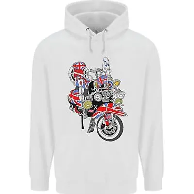Union Jack MOD Scooter British Flag Bike Mens 80% Cotton Hoodie • £24.99