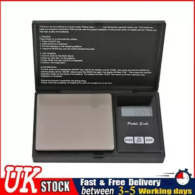 UK High Precision LCD Blue Backlight Digital Electronic Jewelry Pocket Scale • £7.64