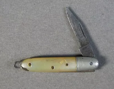 Antique Mother Of Pearl Handle Miniature Pocket Fob Knife UTICA 4.8g  #J4361 • $34.99