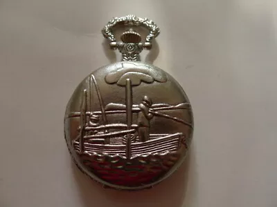 Fishermans Silver Plated Hunter Gents Pocket Watch...GWC..NEW.... • $18.67