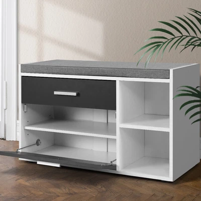$71.76 • Buy Artiss Shoe Cabinet Bench Shoes Storage Organiser Rack Wooden Cupboard Fabric