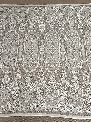 Ivory Cotton Lace Chantilly Raschel Boho Style Lace With Scallop • £23