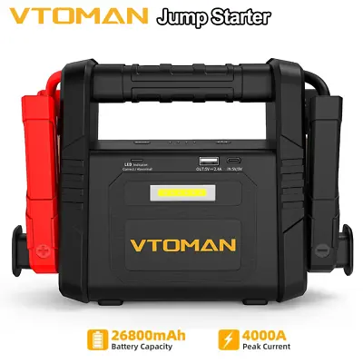 $155.99 • Buy 🔋VTOMAN Car Jump Starter Pack Battery Charger Booster Portable Power Bank 4000A