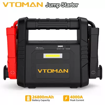 $155.99 • Buy 🔋VTOMAN Car Jump Starter Pack Battery Charger Booster Portable Power Bank 4000A