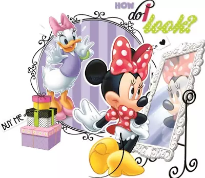 8 Inch MINNIE Mouse DAISY DUCK Decal Dressing Room Removable Wall Decal Sticker • $8