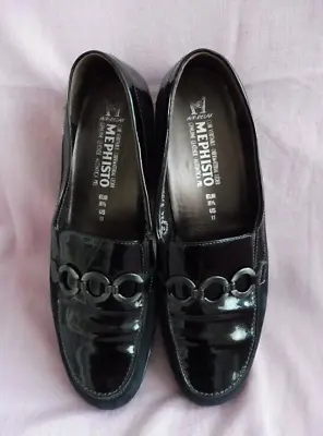 MEPHISTO BLACK SUEDE/PATENT LEATHER LOAFERS Women's Sz 11 • $9.95